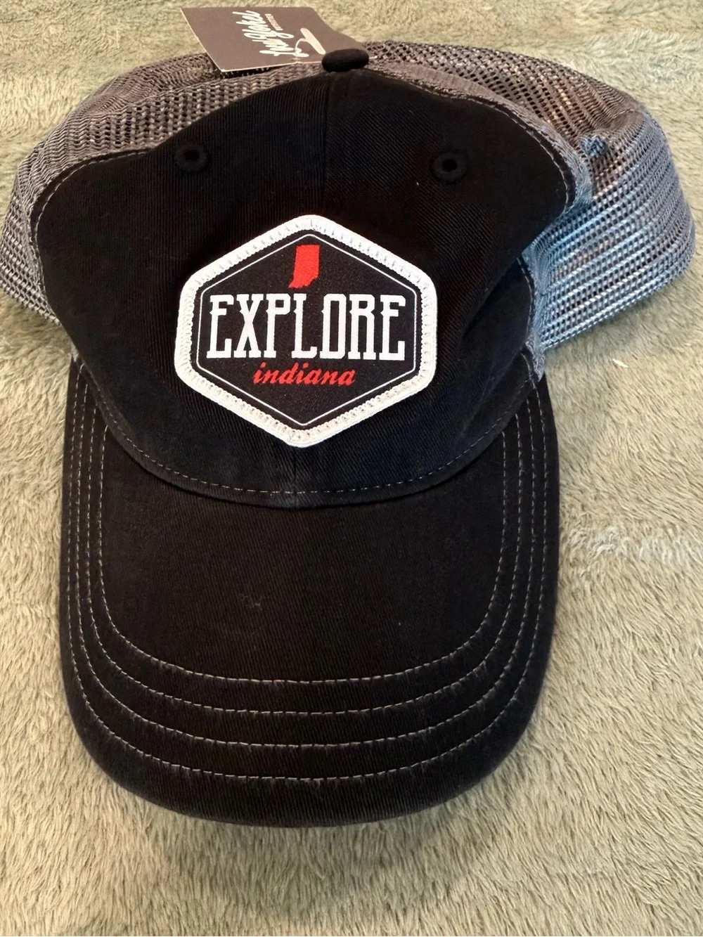 Local Yokel Explore Indiana Richardson 111 Trucker Snapback Hat Black Gray